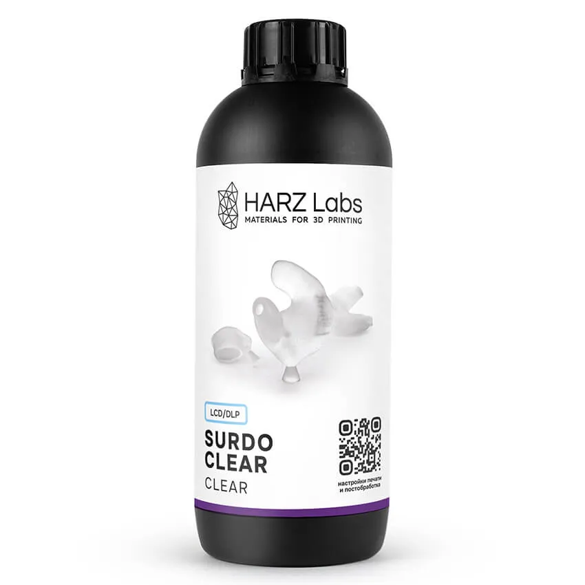 Фотополимерная смола HARZ Labs Surdo Clear, прозрачная (1 кг)