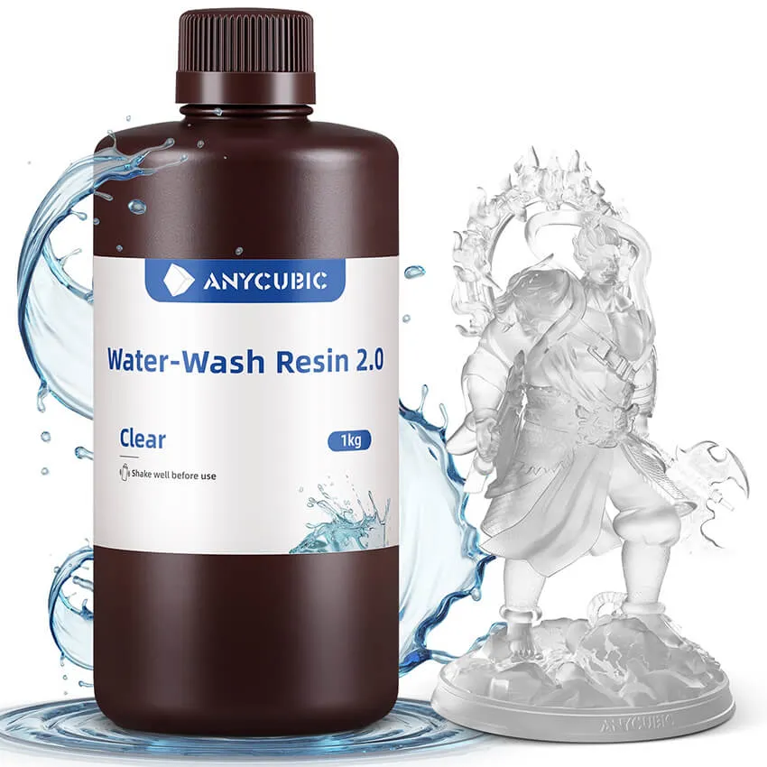 Фотополимерная смола Anycubic Water-Wash Resin 2.0, прозрачная (1 кг)