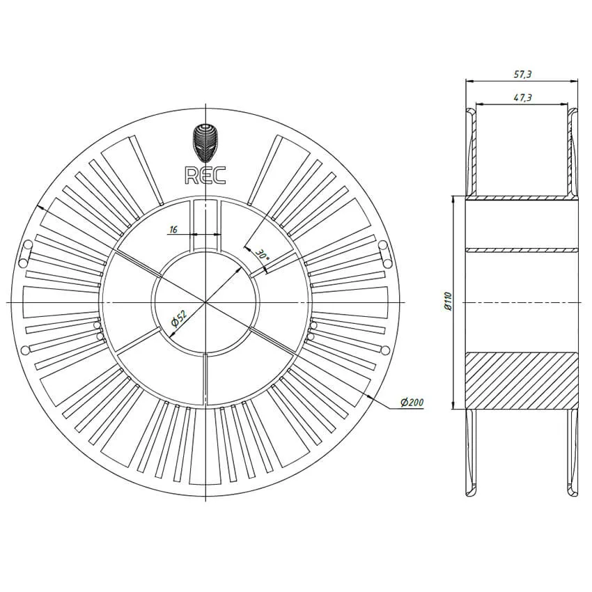 Катушка пластика REC rPETG 1.75мм 0.75 кг, черная