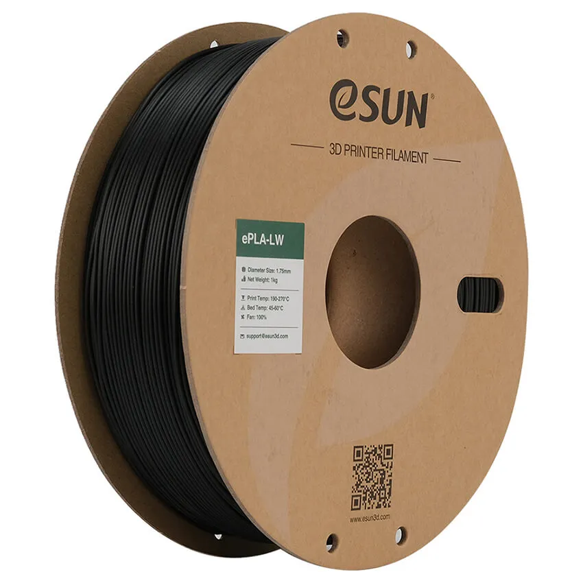 Катушка PLA-LW пластика ESUN 1.75 мм 1 кг., черная (PLA-LW175B1P1)