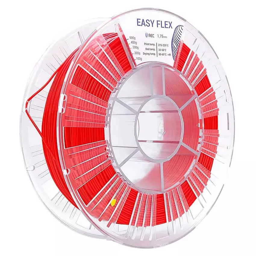 Катушка пластика REC Easy Flex (TPU) 1.75мм 0,5 кг, красная