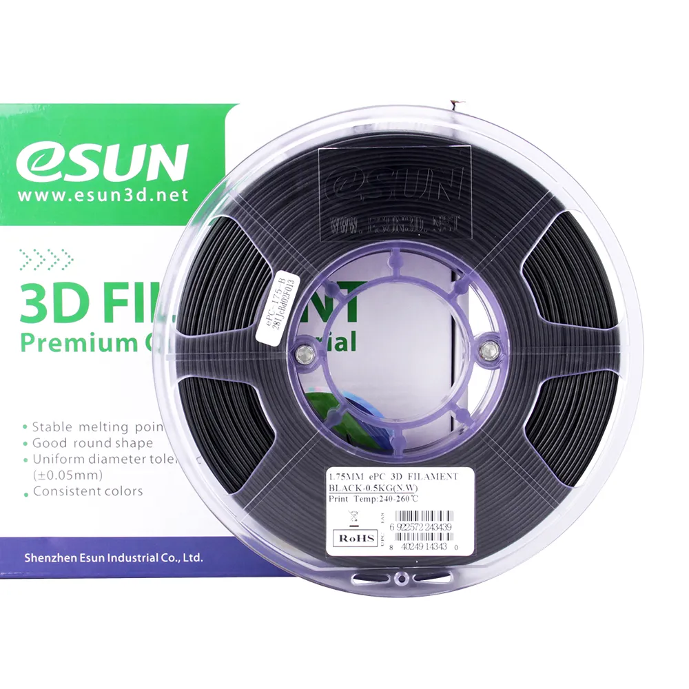 Катушка пластика ESUN PC черная 1.75 мм, 0.5 кг (PC175B05TW1)
