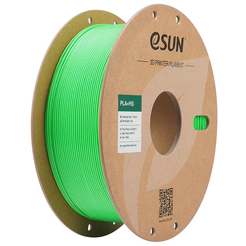 Катушка PLA+HS пластика ESUN, 1.75 мм 1кг, зеленая