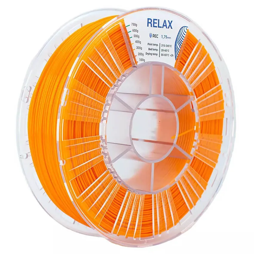 Катушка пластика REC RELAX (PETG) 1.75мм 0,75 кг, оранжевая