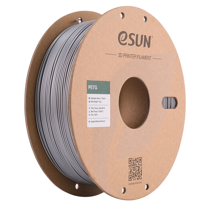 Катушка PETG-пластика ESUN 1.75 мм 1кг., серебристый (PETG175SS1/PETG175S1P1)