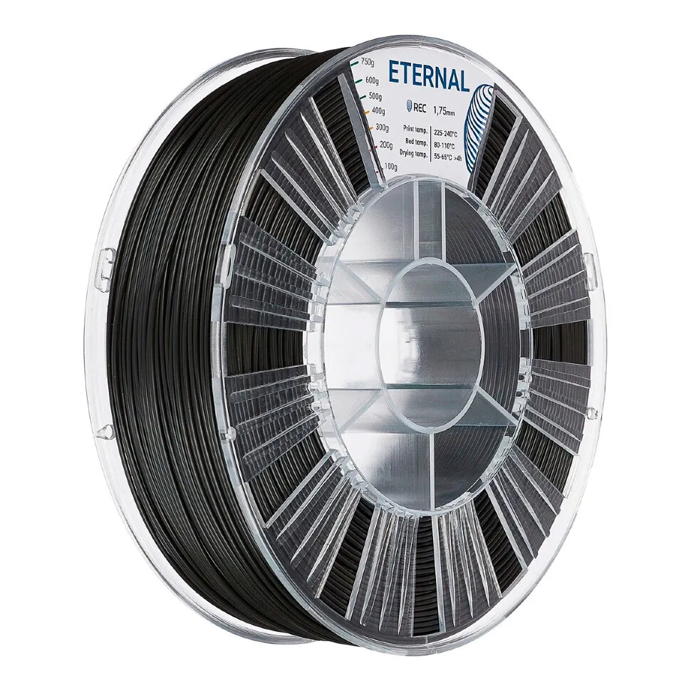 Катушка пластика REC ETERNAL 1.75 мм, 750 грамм, черная