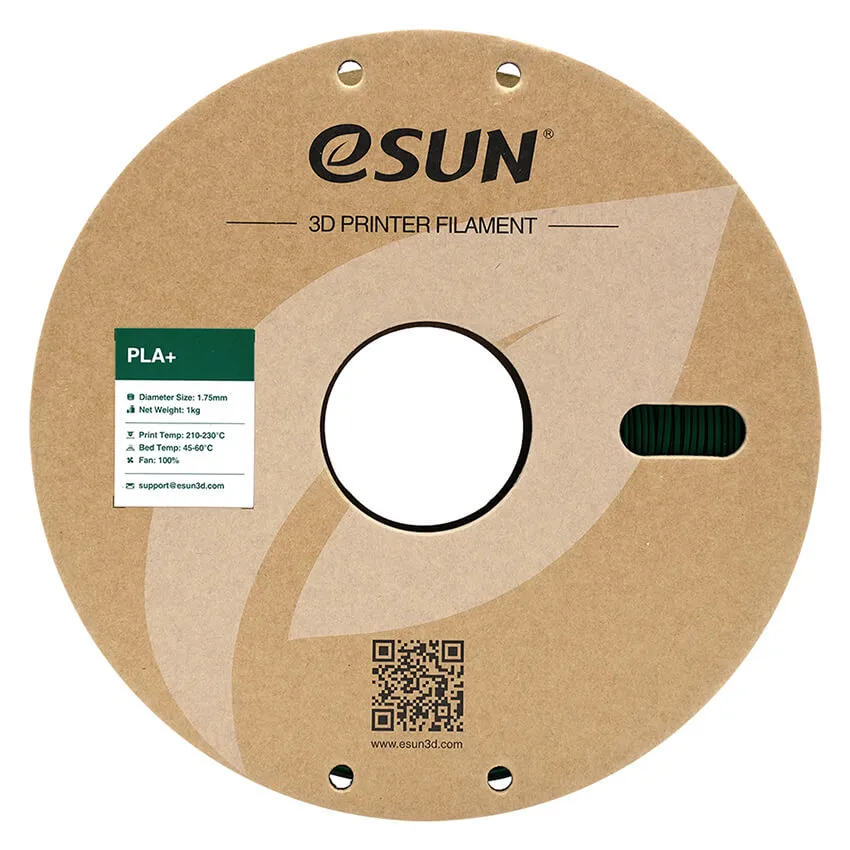 Катушка PLA+ пластика ESUN 1.75 мм 1кг., темно-зеленая (PLA+175PG1/PLA+175O-PG1P1)