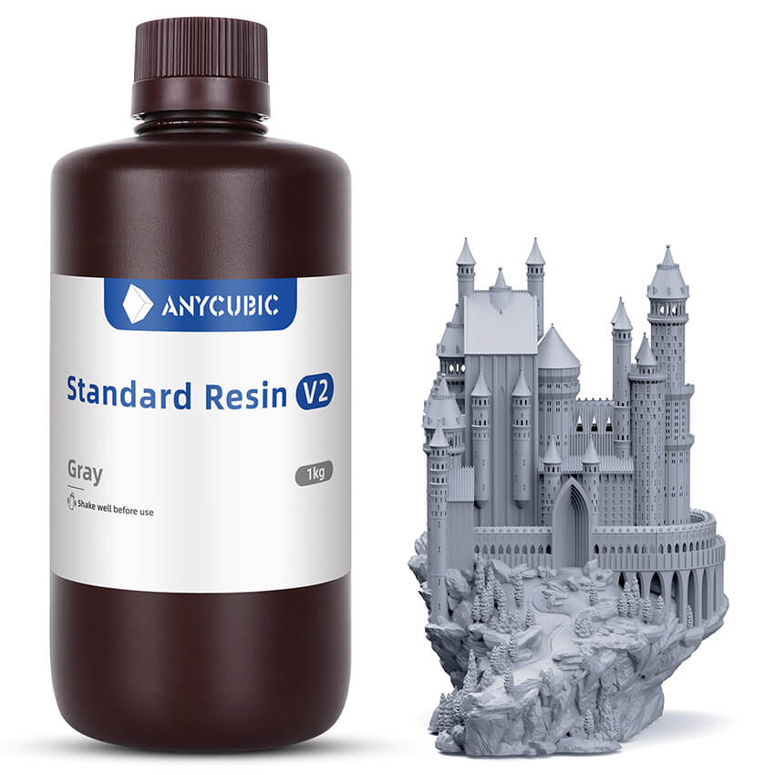 Фотополимерная смола Anycubic Standard V2, серая (1 кг)