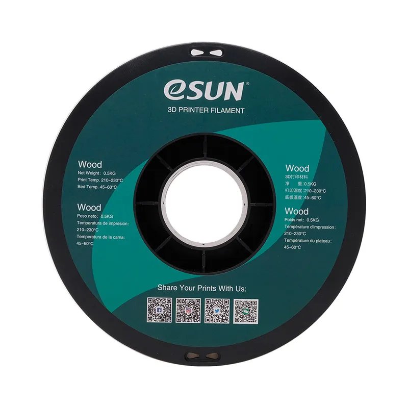 Катушка пластика ESUN Wood натуральная 1.75 мм 0,5кг., (WOO175N05)