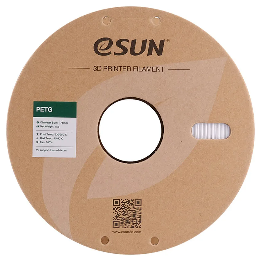 Катушка PETG-пластика ESUN 1.75 мм 1кг., белая (PETG175SW1)