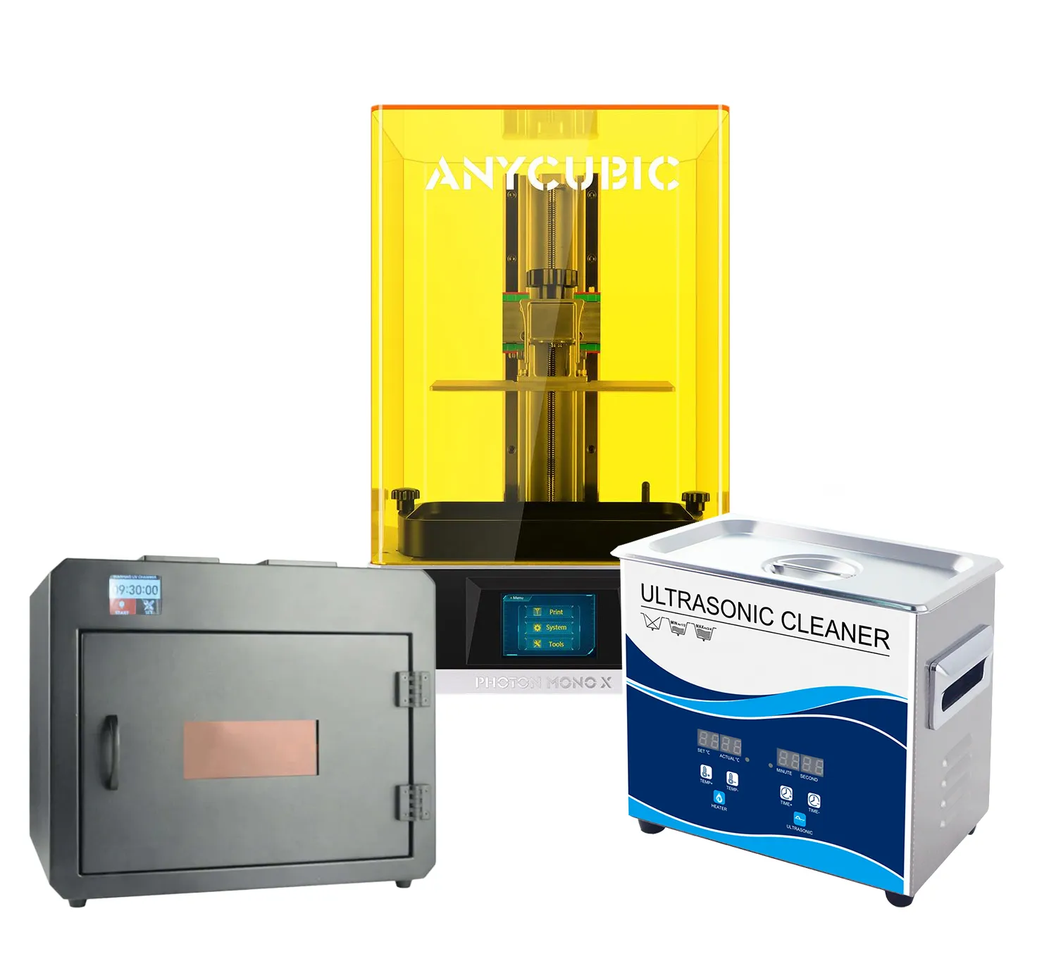 Комплект 3D принтер Anycubic Photon Mono X + УЗ-ванна Granbo GS0203, 3,2 л + УФ-камера Wanhao Boxman-1