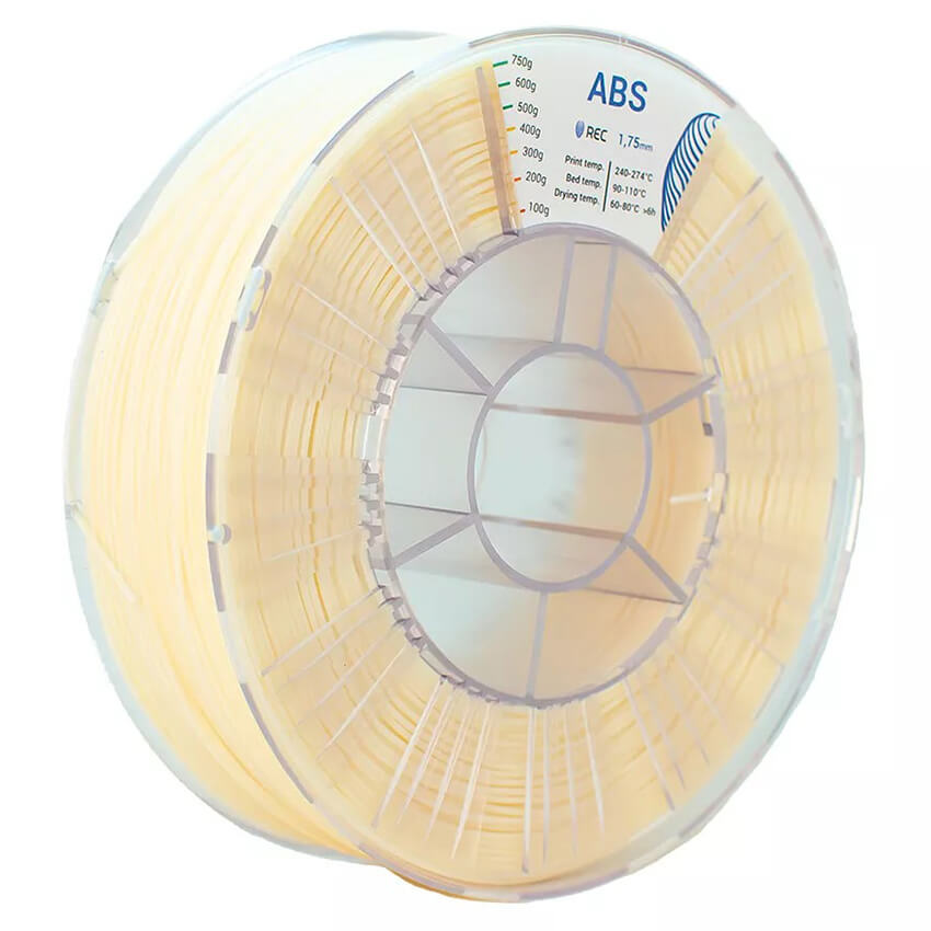 Катушка пластика REC ABS 1.75мм 0,75 кг, натуральная