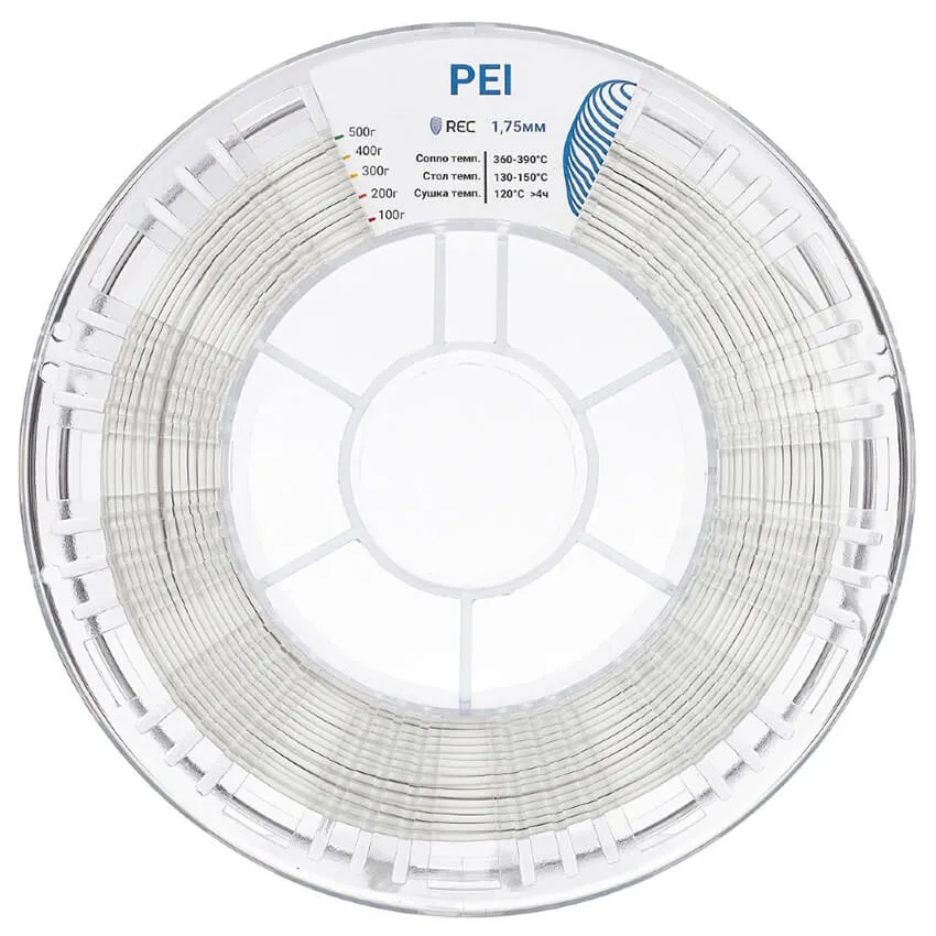 Катушка пластика REC PEI 1.75мм 0.5 кг, белая