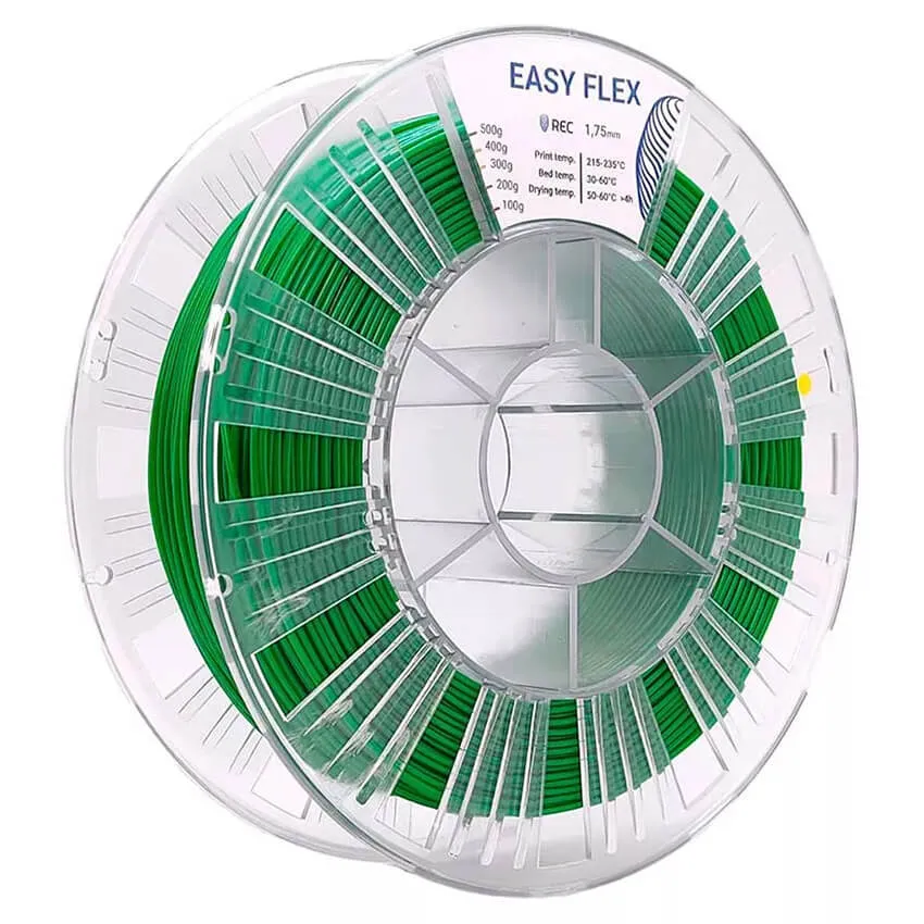 Катушка пластика REC Easy Flex (TPU) 1.75мм 0,5 кг, зеленая