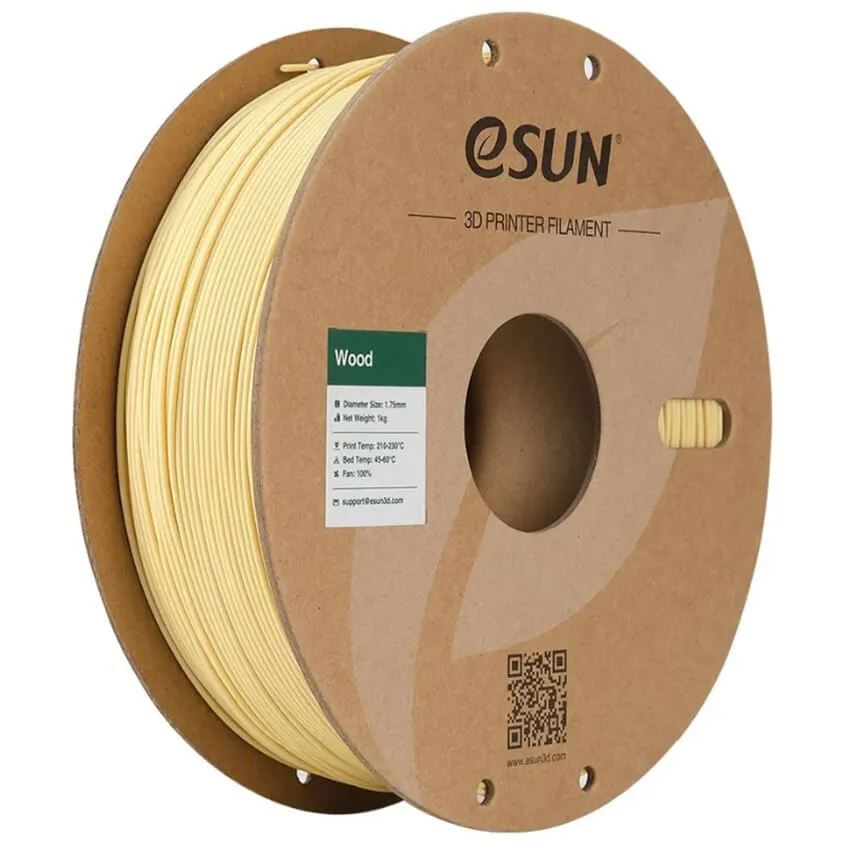 Катушка PLA-Wood пластика ESUN натуральная 1.75 мм 1 кг, (WOO175N05/PLA-Wood175O-PW1P1)