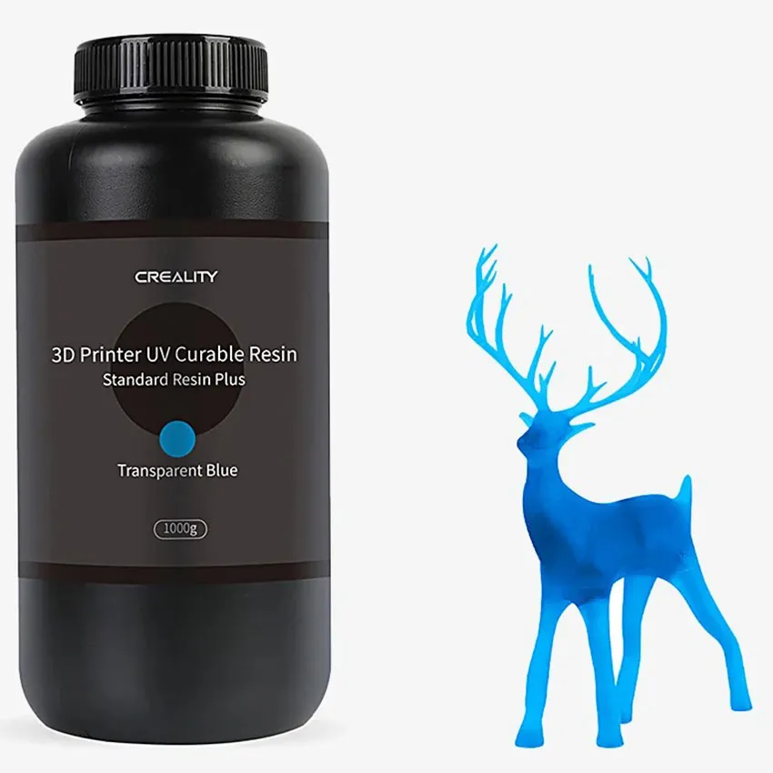 Фотополимерная смола Creality Standard Rigid LCD UV, прозрачная голубая  (1 кг)