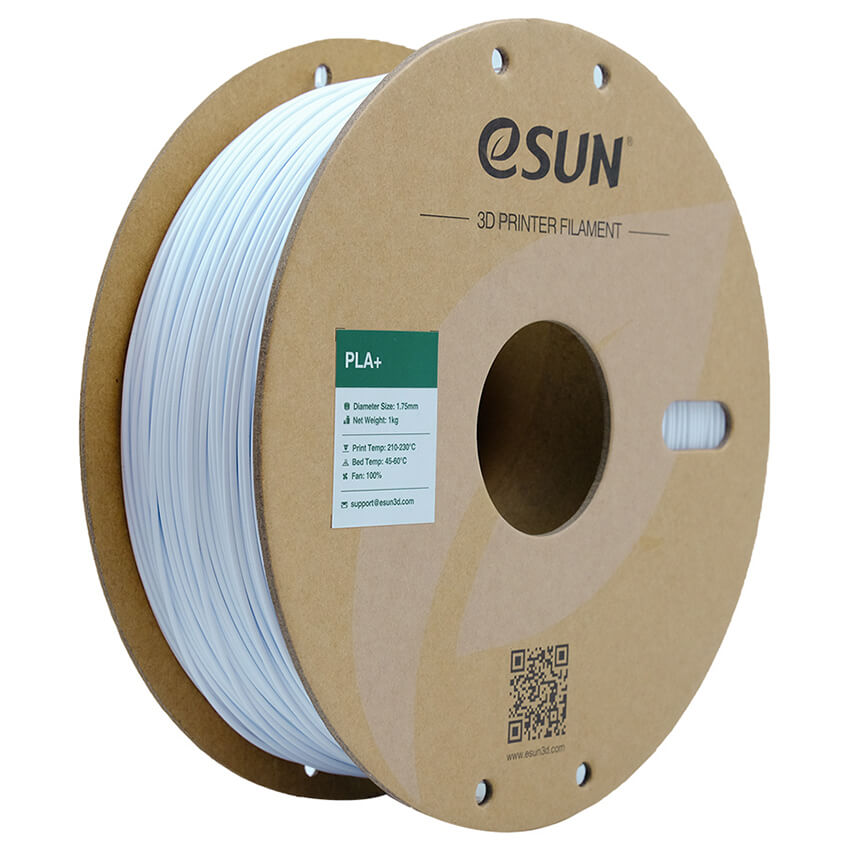 Катушка PLA+ пластика ESUN 1.75 мм 1кг., холодно-белая (PLA+175CW1/PLA+175C-W1P1)