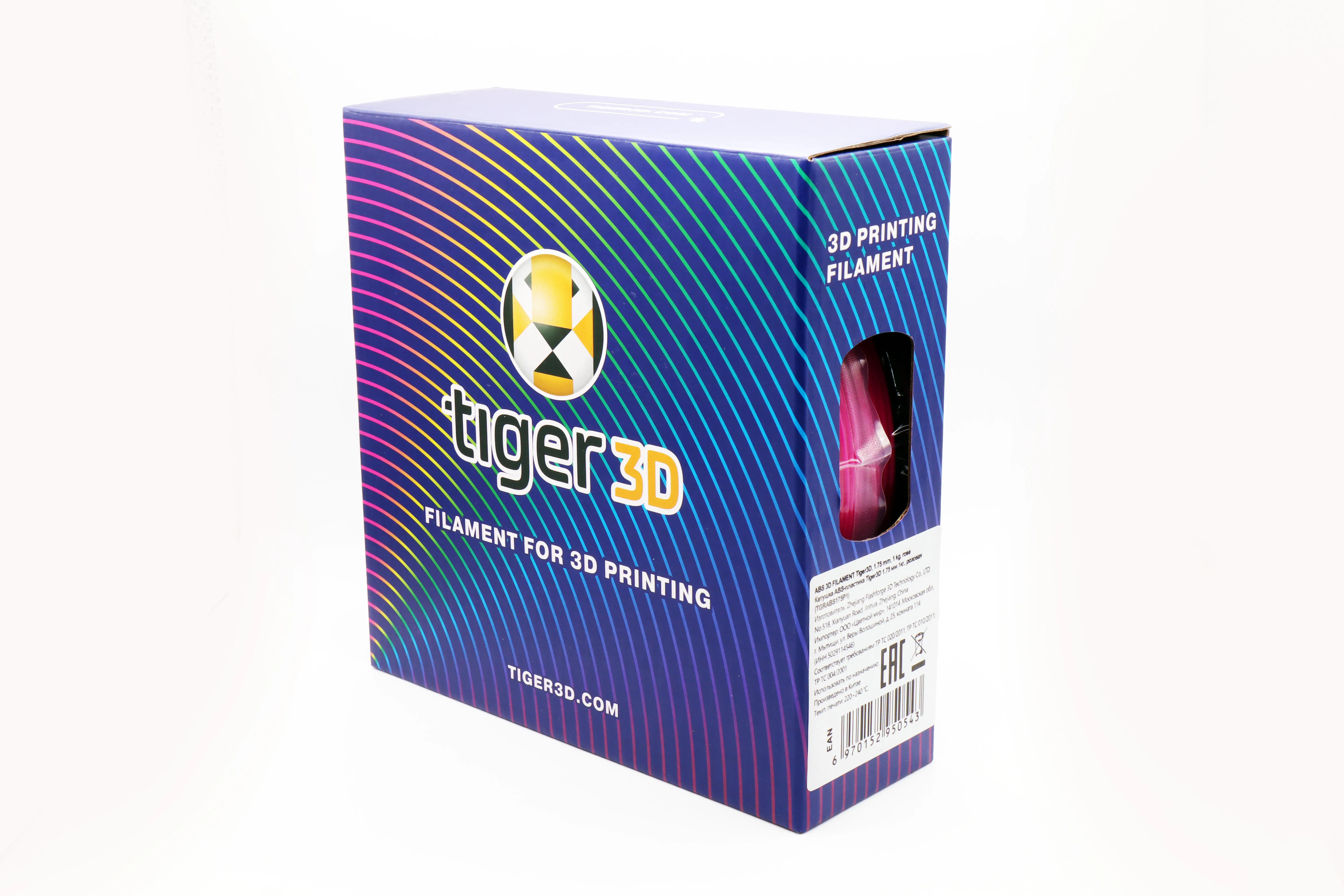 Катушка ABS-пластика Tiger3D, 1.75 мм, 1 кг, натуральная