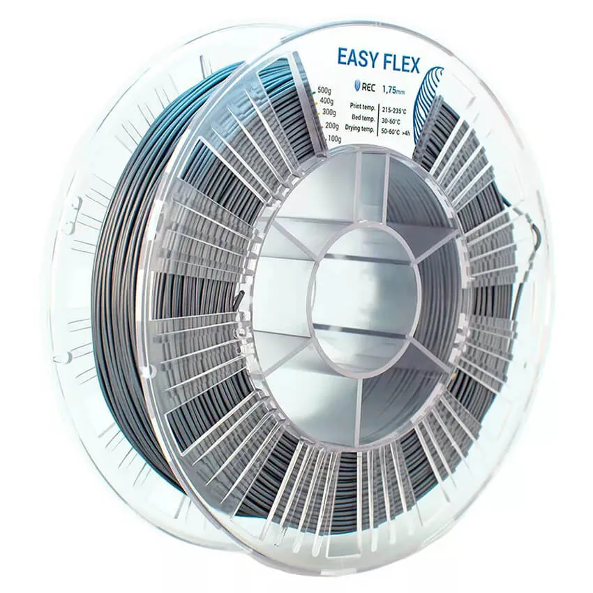 Катушка пластика REC Easy Flex (TPU) 1.75мм 0,5 кг, серебристая